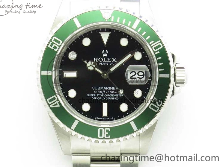 Bracelet Engraving Submariner No ARF1:1 Edition on 904L SS Rehaut Best SH3135 16610 LV Steel Green 0331